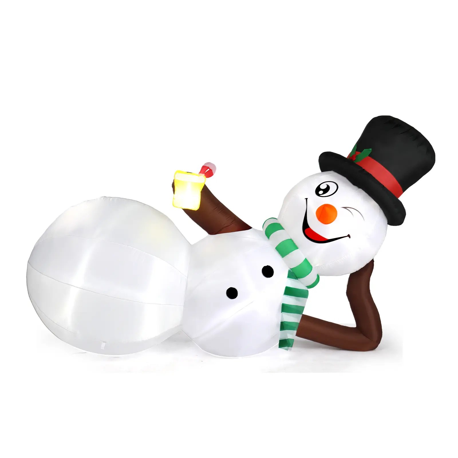 9.8 FT Lighted Christmas Inflatable Decoration, Large Inflatable Lying Snowman, Funny Blow Up Yard Decorations with Built-in LED Lights for Holiday Party Front Yard Lawn Garden Decor