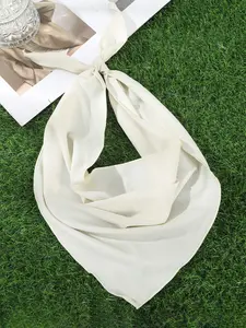 Women's Solid Color Triangle Scarf, Fashionable Knot Design, Perfect for Daily Wear, Vacation, Birthday, or Casual Use