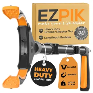 EZPIK Classic 40" Flexible Folding Grabber Tool for Elderly + Magnets, Reacher for Disabled & Seniors Heavy Duty Rotating Grippers for Reaching Underneath, Trash Grabbers & Pickers for Mobility