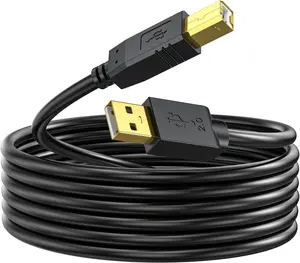 Printer Cable 25 FT - USB a to USB B Printer Cable Compatible with HP, Canon, Brother, Samsung, Dell, Epson and More