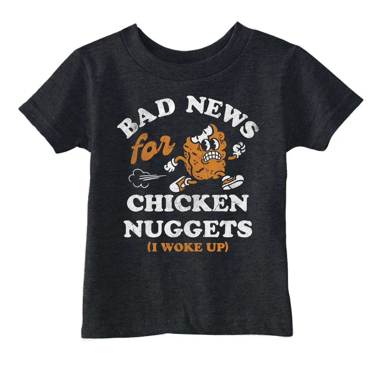 Toddler Funny T Shirts Bad News For Chicken Nuggets Sarcastic Graphic Novelty Tee For Young Kids Funny Toddler Shirts Funny Food Apparel Childrens Graphic Tees Black