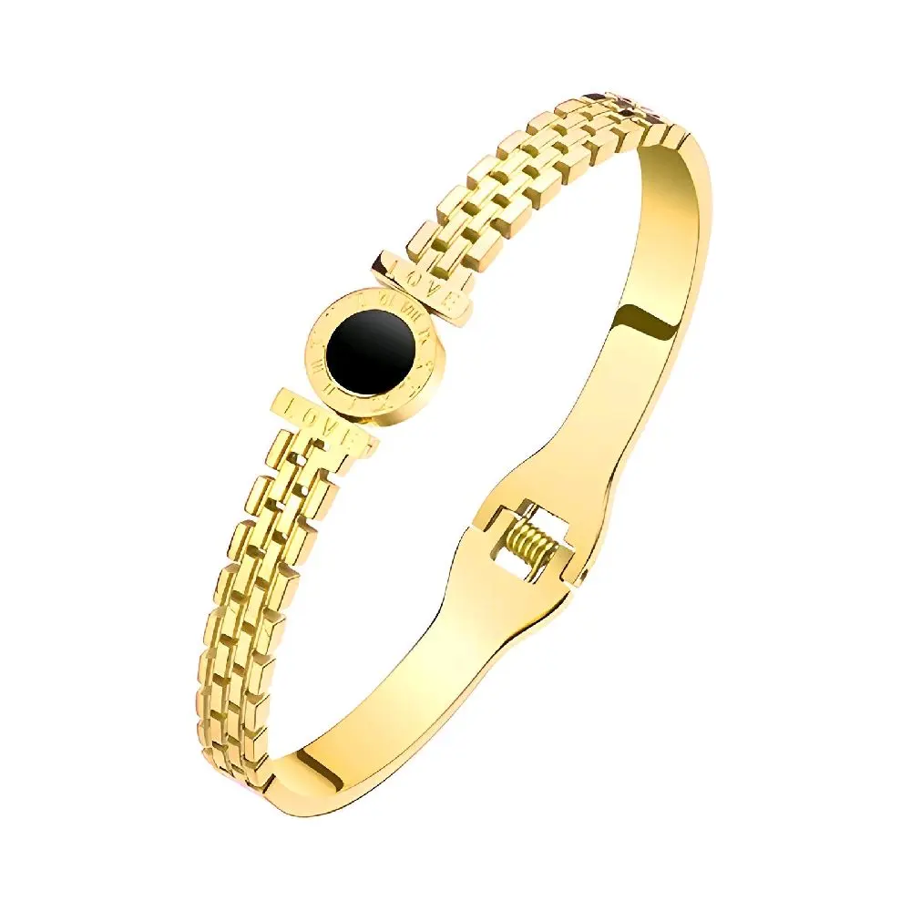 B1: Roman Numeral Bracelet 18K Gold Plated Steel