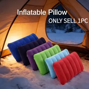 Foldable Portable Inflatable Travel Pillow, Ergonomic Design, Lightweight Durable, Easy Inflate, Ideal for Office, Camping, Hiking, Sleeping