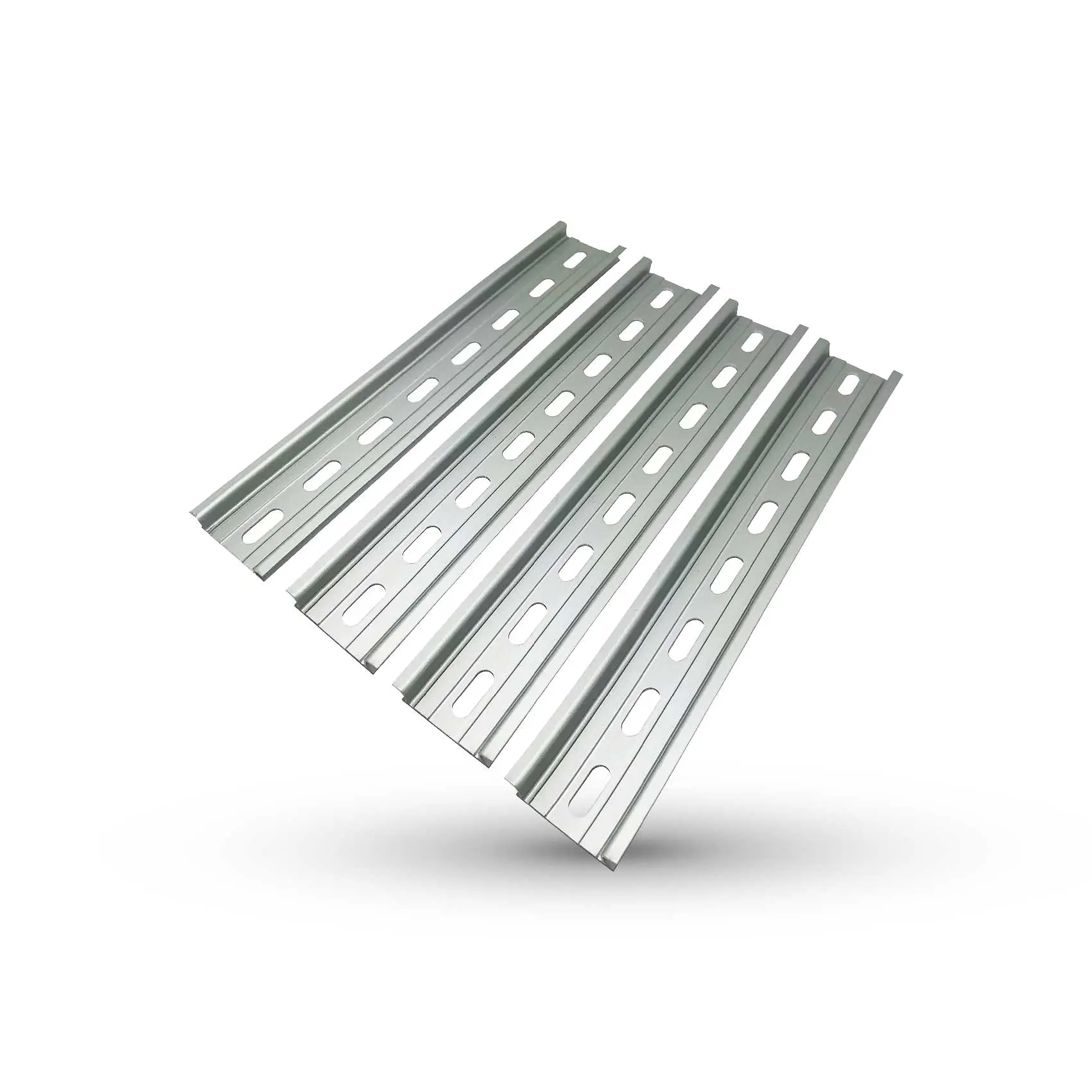 Electrodepot Slotted Aluminum DIN Rail, 35 Millimeters x 8 Inches, Silver (4 Pieces)