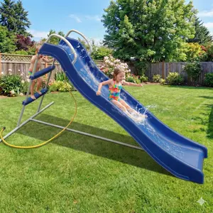 Mersco 1.8M Kids HDPE Plastic Slide, Safe Durable Freestanding Playground Equipment, Indoor & Outdoor Use, Water Slides Option (Model XSL002), Kids Outdoor Play, Outdoor Stuff For Kids