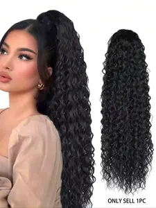 Long Curly Ponytail Extension, Heat Friendly Synthetic Hair Wig Weave Extensions for Women, Heat Resistant Fiber Hairpiece for Daily, Party, Festival Use