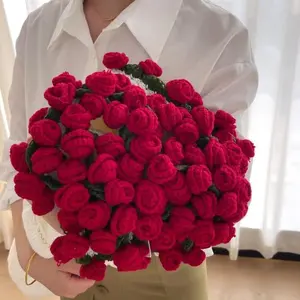 【Valentine's Day】Rose hand-woven blanket, pure handmade blanket, can be turned into a bouquet of roses blanket,a gift for the object, mother, elders, a special gift