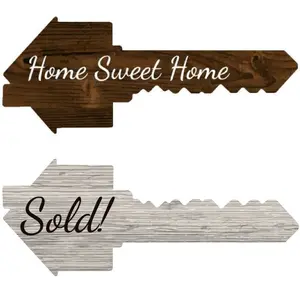 Real Estate Sold Sign | Extra Large Key Shaped | Double Sided | Real Estate Photo Props for Agents and New Home Owner | Real Estate Agent Gift