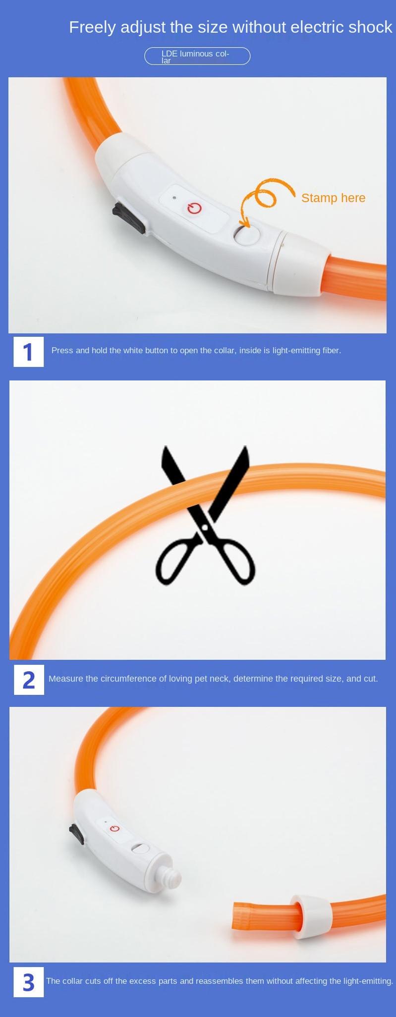 Led Dog Collar Luminous Usb Cat Dog Collar 3 Modes Led Light Glowing Loss Prevention LED Collar for Dogs Pet Dog Accessories