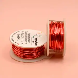 Parawire 20 Gauge Silver-Plated Craft Wire in Coral
