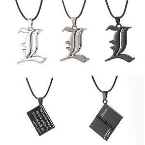 Anime Death Note Necklace Rope Leather Choker Fashion Black Note Book Model Pendant Necklace For Women And Men Accessory