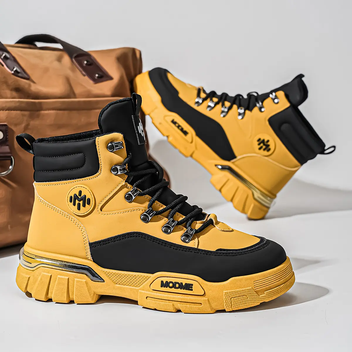 Men's Lace Up Hiking Boots,  casual, comfortable, fashionable, non-slip outdoor sports shoes, men's tactical trek boots, lightweight and comfortable, suitable for all-day work, construction boots