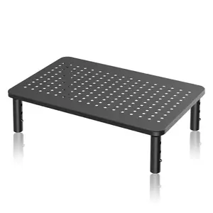 3 Height Ventilated Adjustable Metal Monitor Stand  Riser, monitor riser Supports up to 20KG for Laptops, Printers, PS4, and All Flat Screen, desk riser MST003