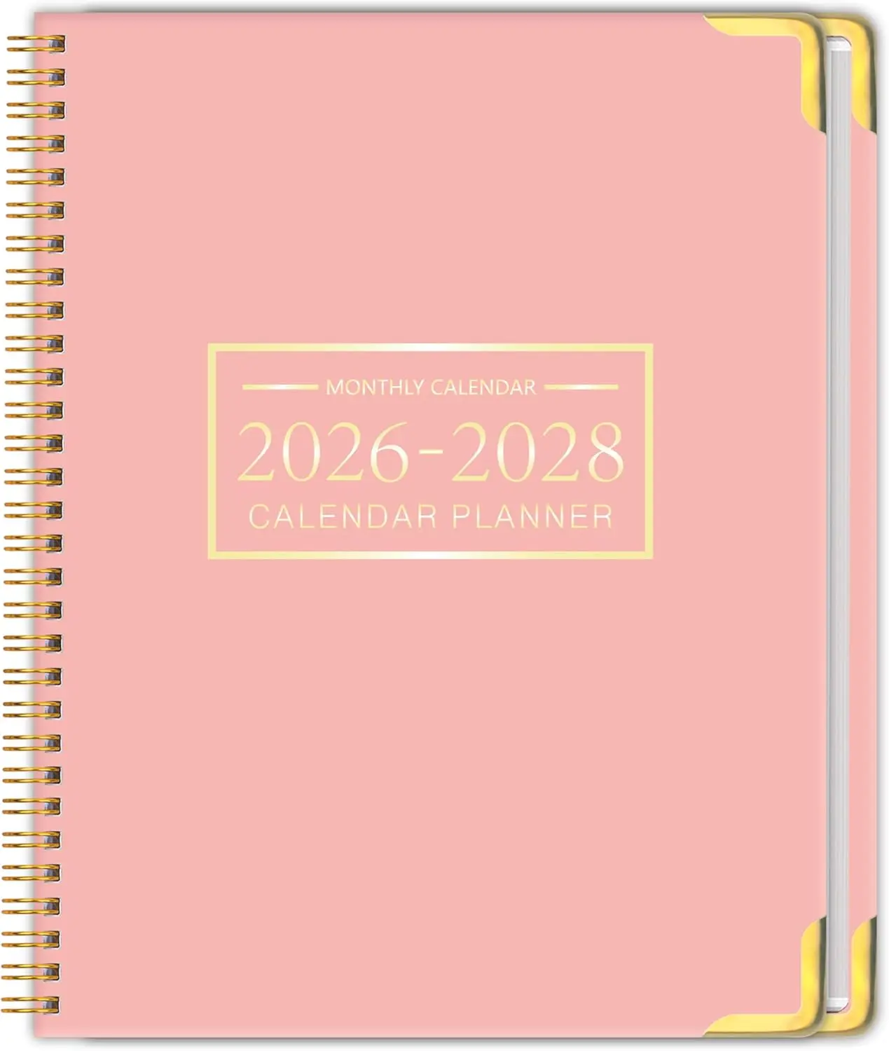 Monthly Planner 2026-2028, Hardcover with Metal Corner 3 year calendar 2026-2027-2028 Calendar Book from Jan 2026 - Dec 2028, 9 x 11, Spiral Bound,Organizer for Office, School, and ,