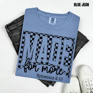 Black Checker Made For More Comfort Colors T-Shirt 'NLB'