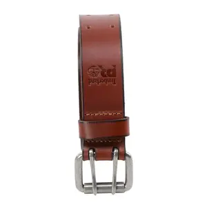 Timberland PRO Men's 38mm Top Grain Leather Double Prong Roller Buckle Belt