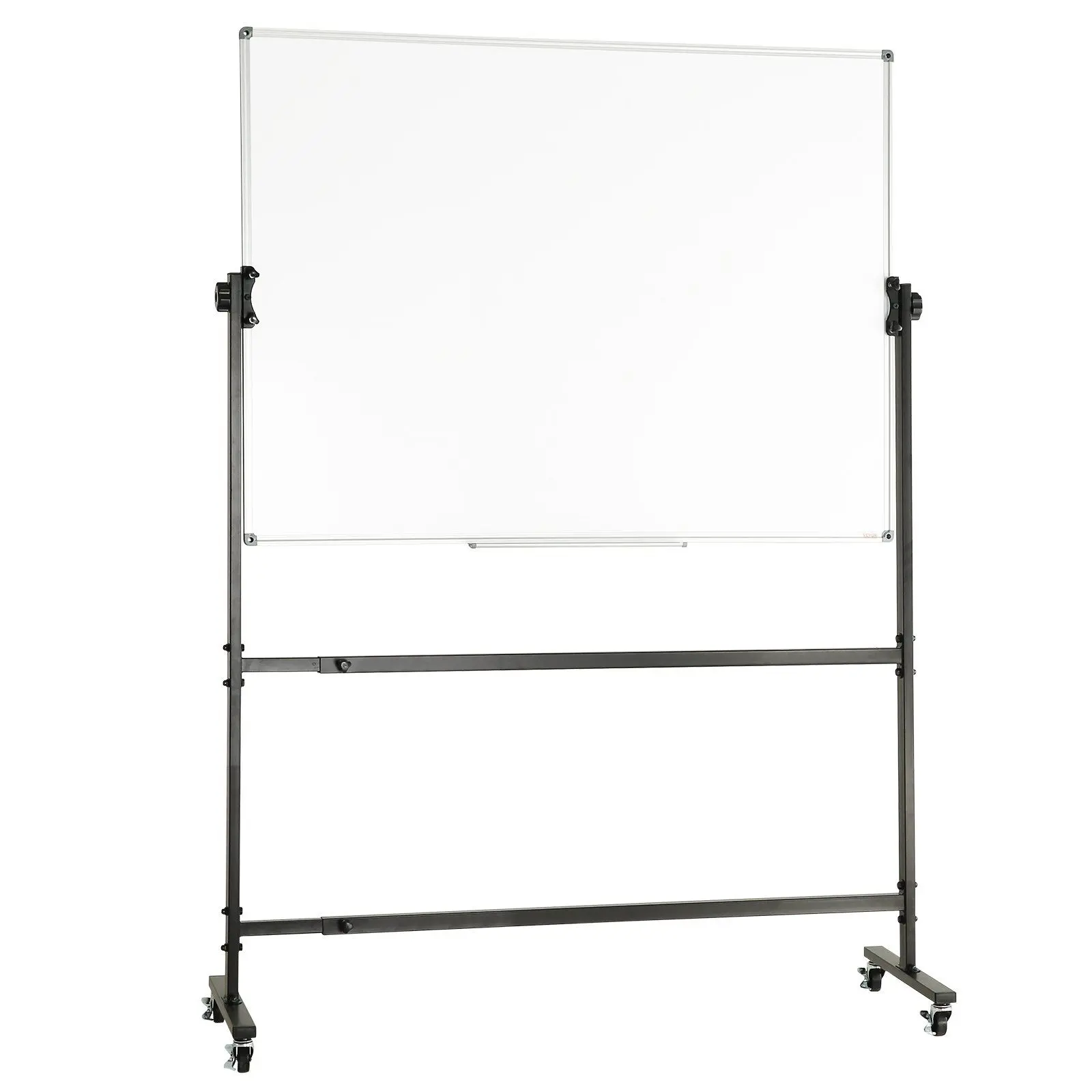 VEVOR 48x32 in Double-Sided Magnetic Rolling Whiteboard, 360° Reversible Adjustable Height Dry Erase Board with Wheels & Movable Tray for Office, School Classroom Teaching & Brainstorming Sessions