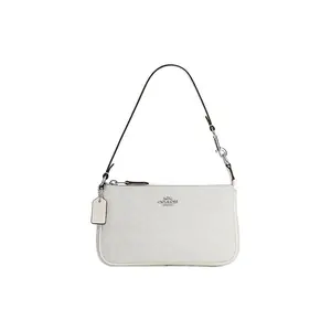 Coach Nolita 19 Classic Monogram Logo Zip Top Handle and Crossbody Bag for Women, PVC Mini Shoulder Bag, White
