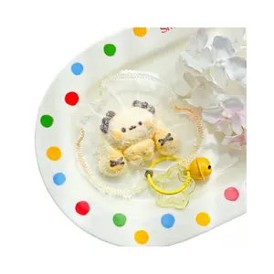 Rumilife Squeezing Toys Fluffy Animal Squishy Keychains - Cute Soft Stress Charms Set