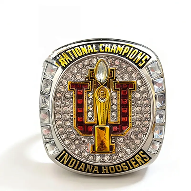 Men's 2025 Championship Football Ring - Zinc Alloy Sports Look Jewelry with Rhinestone Decor, Beautiful Men's Accessories, Gift Box-Included Daily Accessory, Jewelry Rings, Beautiful Rings
