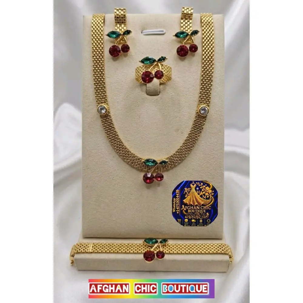 Elegant Cherry Design Jewelry Set