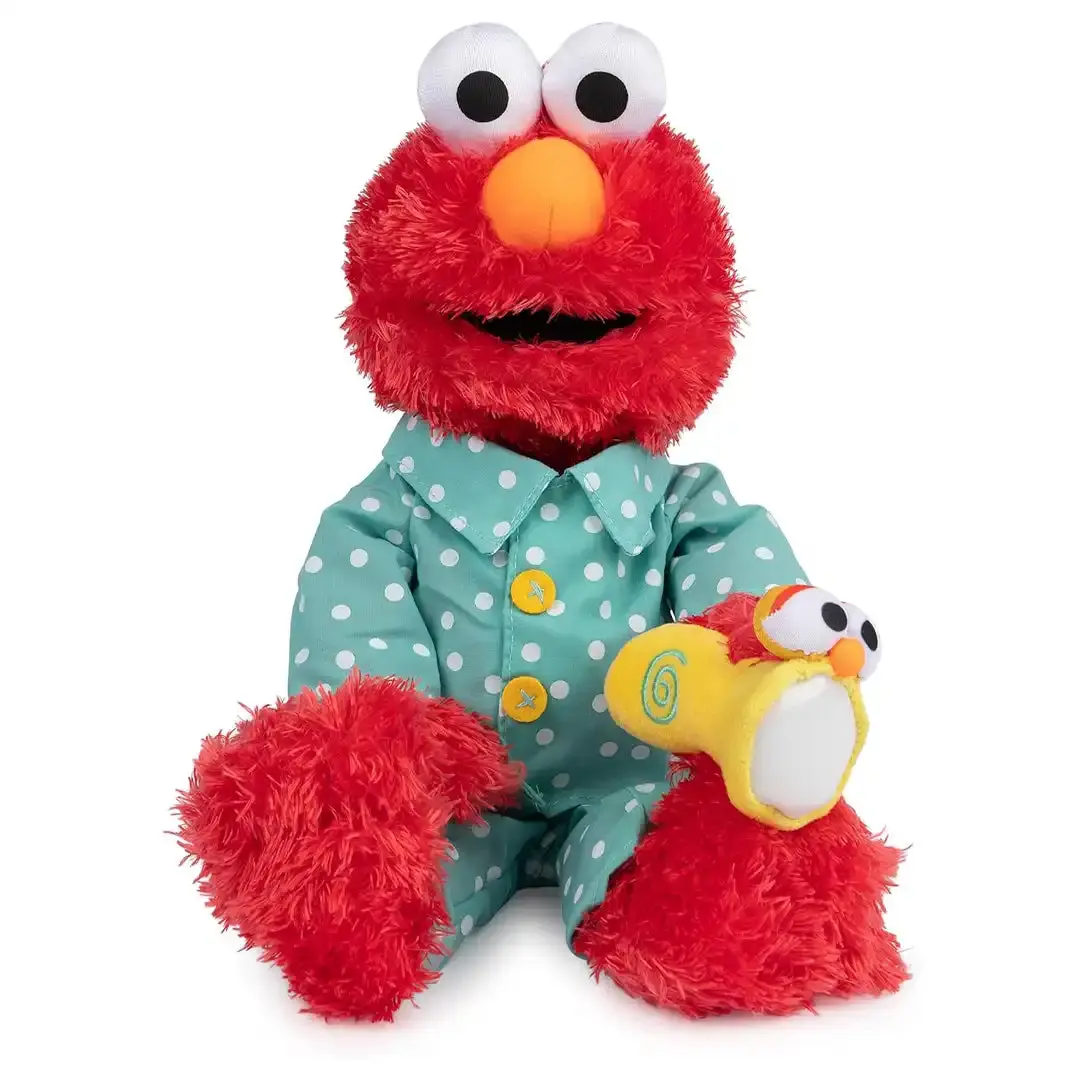 GUND Sesame Street 12" Bedtime Elmo Muppet Plush Toy, Cute Toys Collectible, Fluffy Friends Stuffed Companion for Kids, Fluffy Friends Stuffed Toys