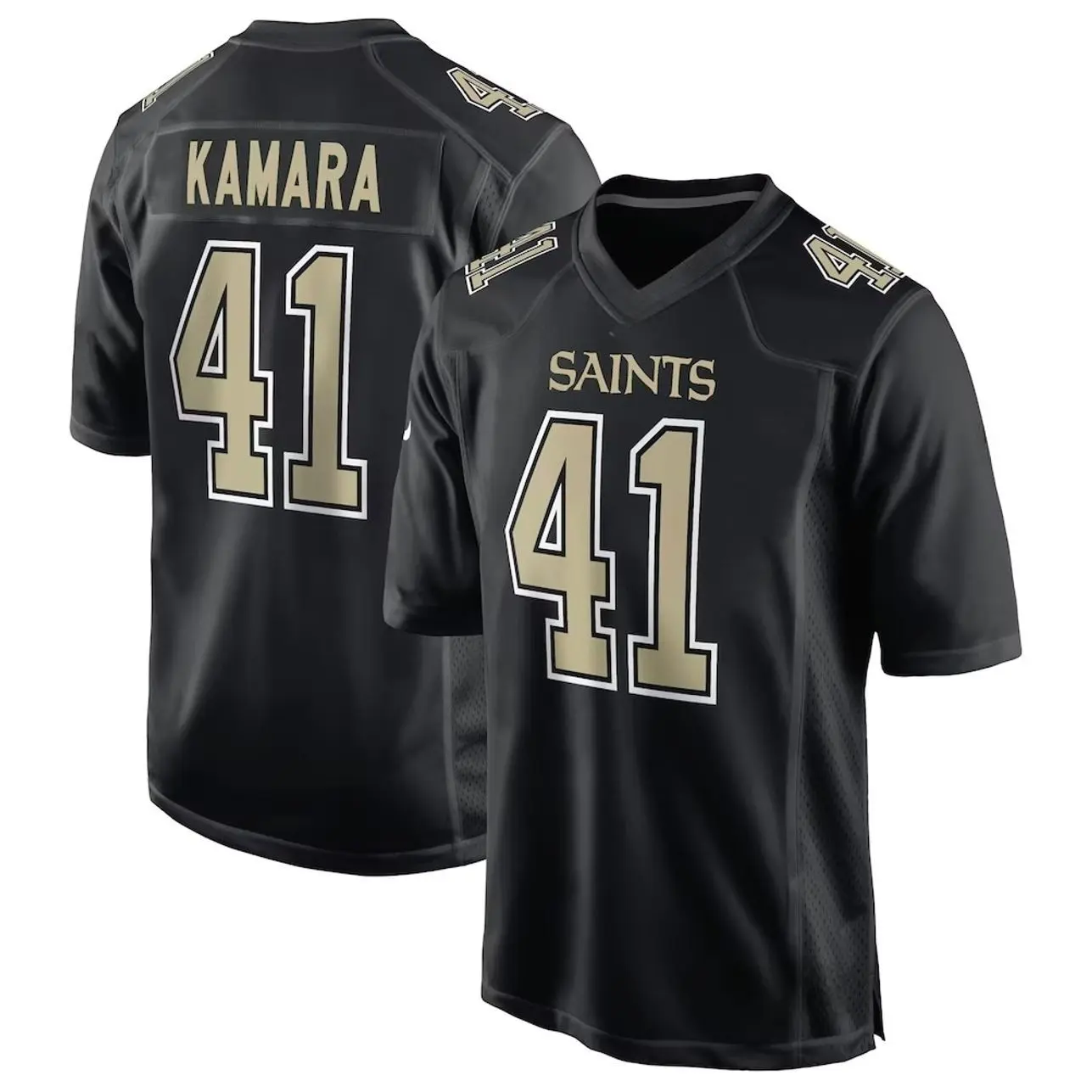 Unisex Football inspired by Kamara 41 New Orleans Fashion Game Jersey - Carbon Black