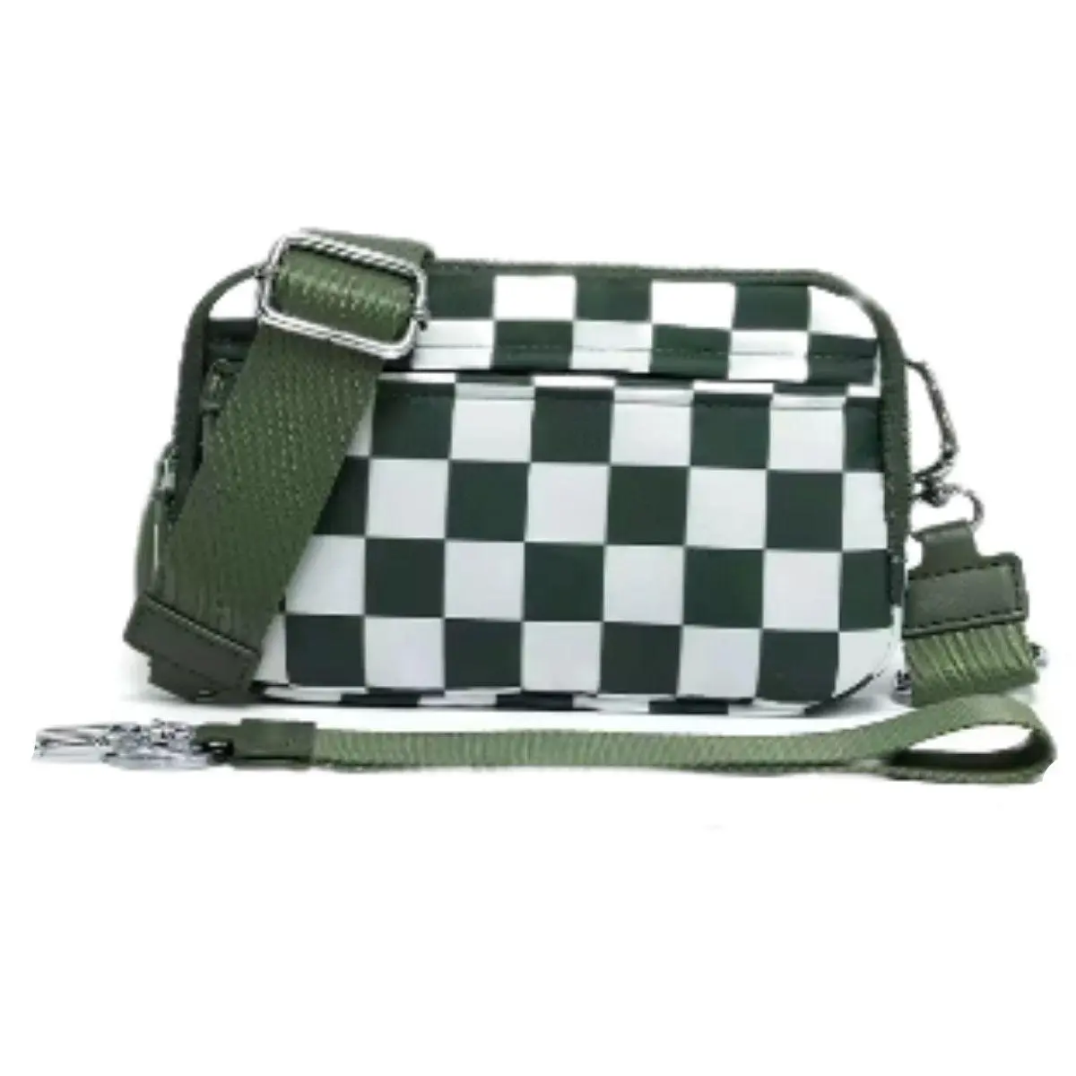 LGS 3 in 1 Wallet RFID protected - Nylon Wristlet & Crossbody Bag for Women, Fits Most Smartphones, Stylish & Versatile wallets purse Casual Lightweight Bag Checkered Pattern Bag