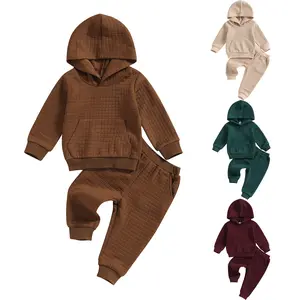 REDWOON Kid Toddler Baby Boy Girl Fall Winter Outfit Clothes Long Sleeve Hoodie Jumper Elasticated Waist Trouser Set Tracksuit
