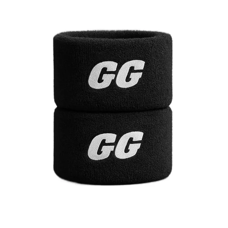GG Arm Bands - White with Black GG Logo - Pair of Arm Bands