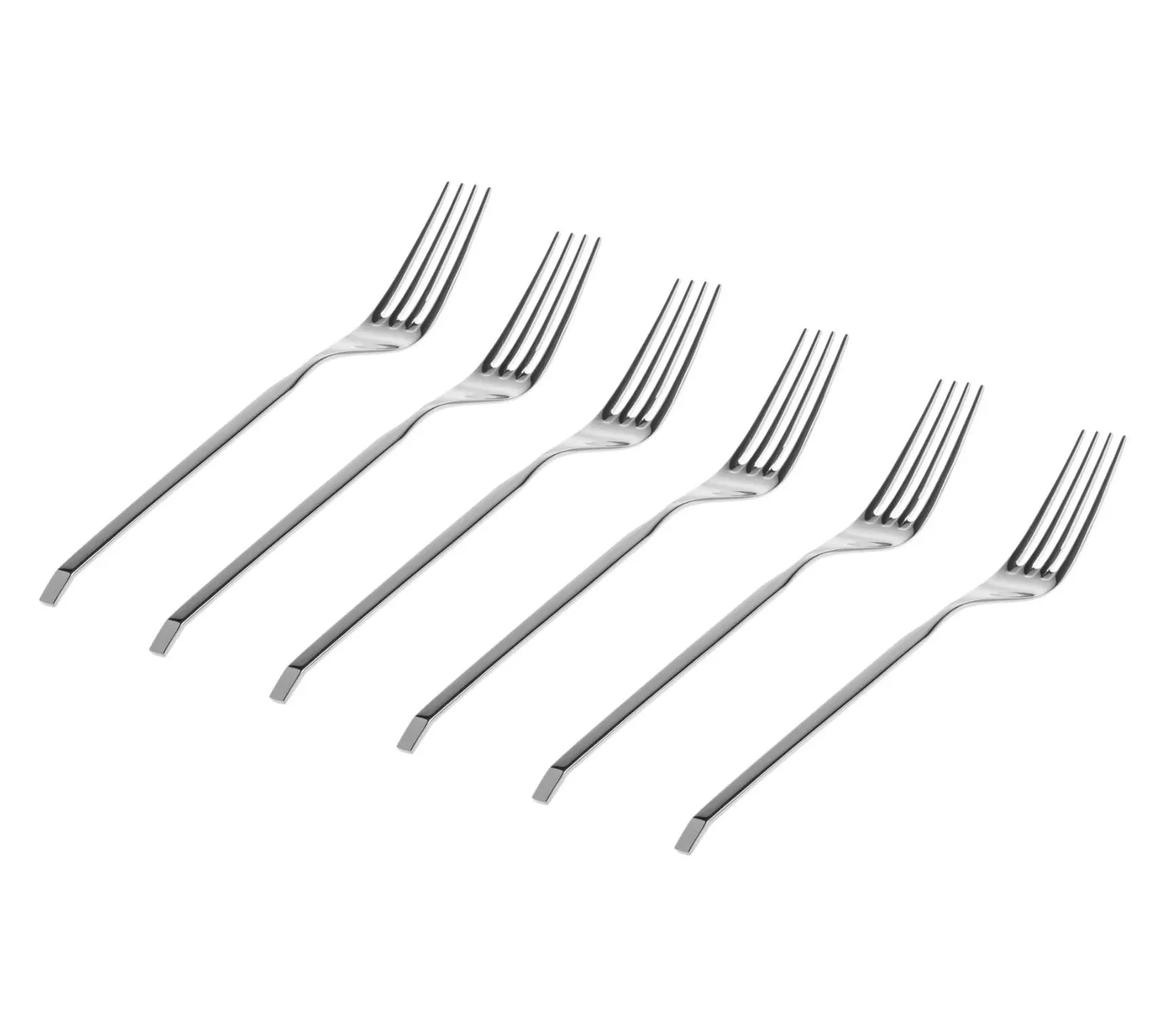 Godinger Set of 6 Ramp Mirrored 18/0 SS Salad Forks