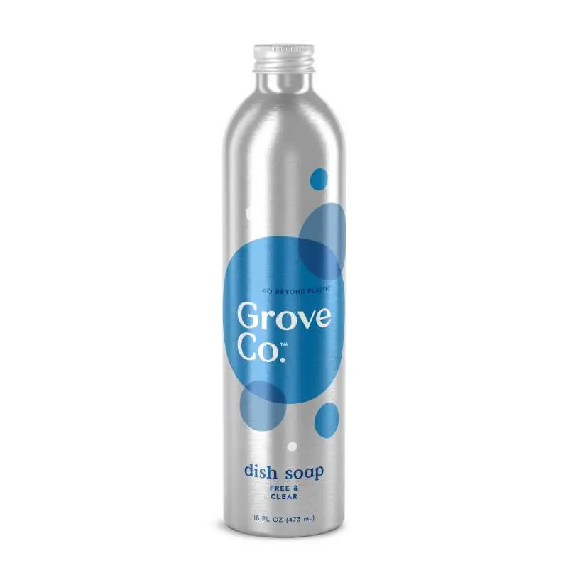 Grove Co. Dish Soap Refill Gel - USDA Certified, 98% Plant-Based Household Dishwashing Liquid, Tough on Grease & Grime, High-Performance Formula, Fragrance-Free, Aluminium-Compatible, Triclosan-Paraben-Phthalate-Synthetic Dye-Free, Usda Certified Formula