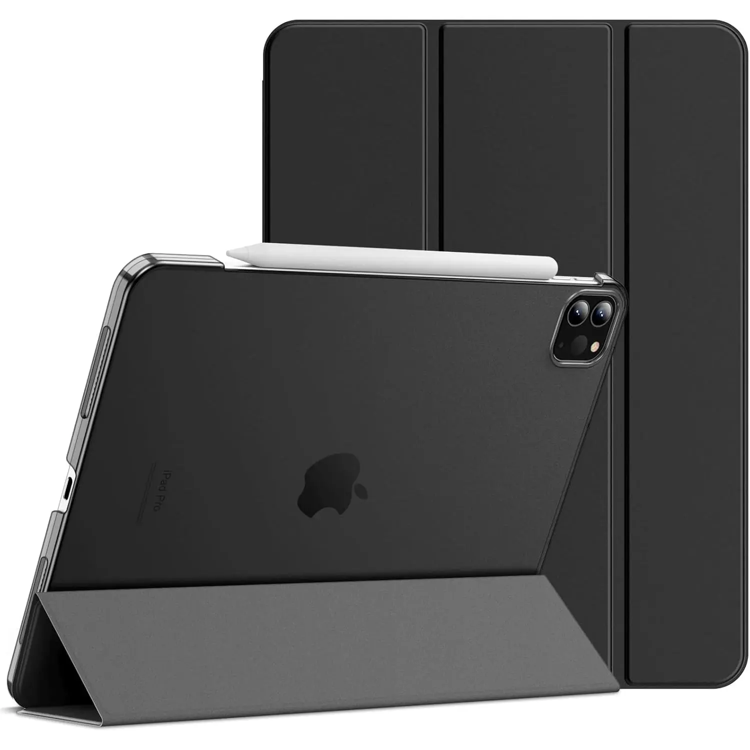 Smooth Magnetic Smart Tablet Case for 11 in iPad Pro (2022/2021/2020/2018, 4th/3rd/2nd/1st Gen) - Colorful Frosted Back Tablet Casing, Pencil-Compatible, Auto Wake/Sleep, Full Protection, Black Electronics Accessory