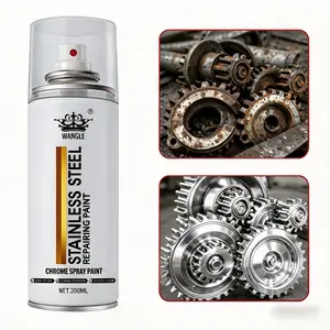 WANGLE Stainless Steel Repairing Chrome Spray Paint - 200ml for Metal, Auto & Rust Touch-Up