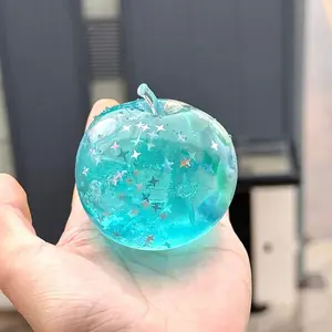 Handmade Ocean Apple Ice Cube Squishy Toy, Mochi Squeeze Stress Relief Toy for Kids Adults, Sensory Fidget Toys for Anxiety