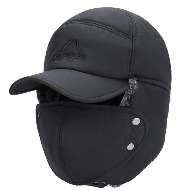 Thick Faux Fur Windproof Heat Insulating Outdoor Hat with Removable Face Masks, Adjustable Sporty Chic Balaclava-Passamontañas Sports & Outdoor Hat for Skiing, Christmas Gift