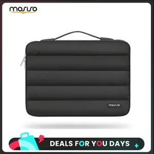 MOSISO Puffy Dual-Layer Tech Shockproof Small Laptop Sleeve Bag, 13-16 in Horizontal Side-Open Water-Resistant Briefcase with Handle for MacBook Pro/Air, HP, Dell, Lenovo (Lightweight for Commute, Travel), Dual-Layer Laptop Bags, Tech Laptop Bags