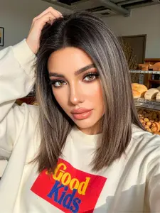 12-Inch Gradient Straight Wig, Women's Natural Layered Synthetic Wig, Glue-Free Heat-Resistant Daily Wear Wig, Soft Synthetic Hair, No Glue Wig, Glueless Wigs