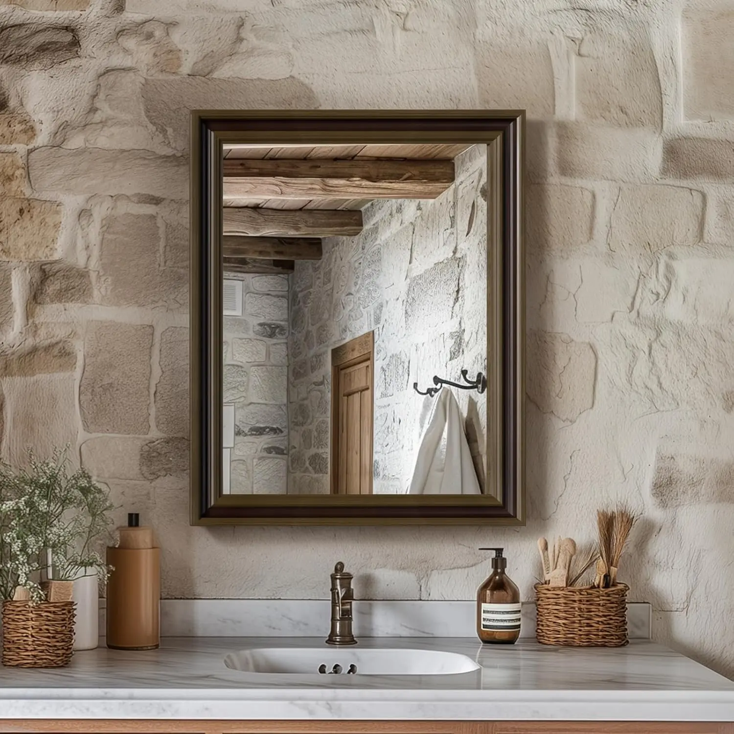 Ultrue UTBM0RT01CO04050 Retro Copper Effect 16x20 Framed Wall Mirror