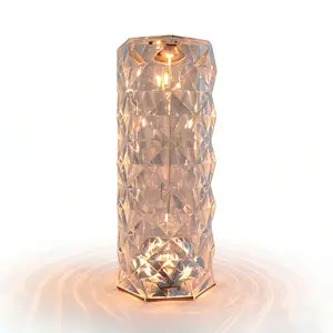 Crystal Table Lamp, Rose Diamond Touch Light, Color Changing Night Light, Romantic LED Rose Diamond Touch Lamp, Portable Crystal Table Lamp, Atmosphere Light
