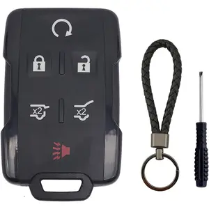 6 Button Replacement Key Fob Case Shell Fits for Chevy Tahoe Suburban GMC Yukon M3N-32337100 Keyless Entry Remote Control Car Key Fob