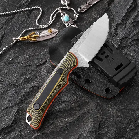 15017 Hidden Canyon Hunter Fixed Blade Knife - 2.79" 8Cr13MoV Steel Blade, Full Tang G10 Handle & Kydex Sheath for Outdoor, Survival & EDC，Premium Quality Small Knife, Men's Gift