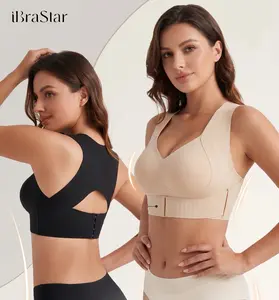 Posture Corrector Bra, 2-in-1- SupportiveShapewear for Back Pain Relief & ShoulderSupport for WomenUnderwearSeamless,Adjustable Support forBack& Shoulders Corset Shaper Sporty Waist Slimmer,Women's seamless bras, comfortable bras, Black Fit