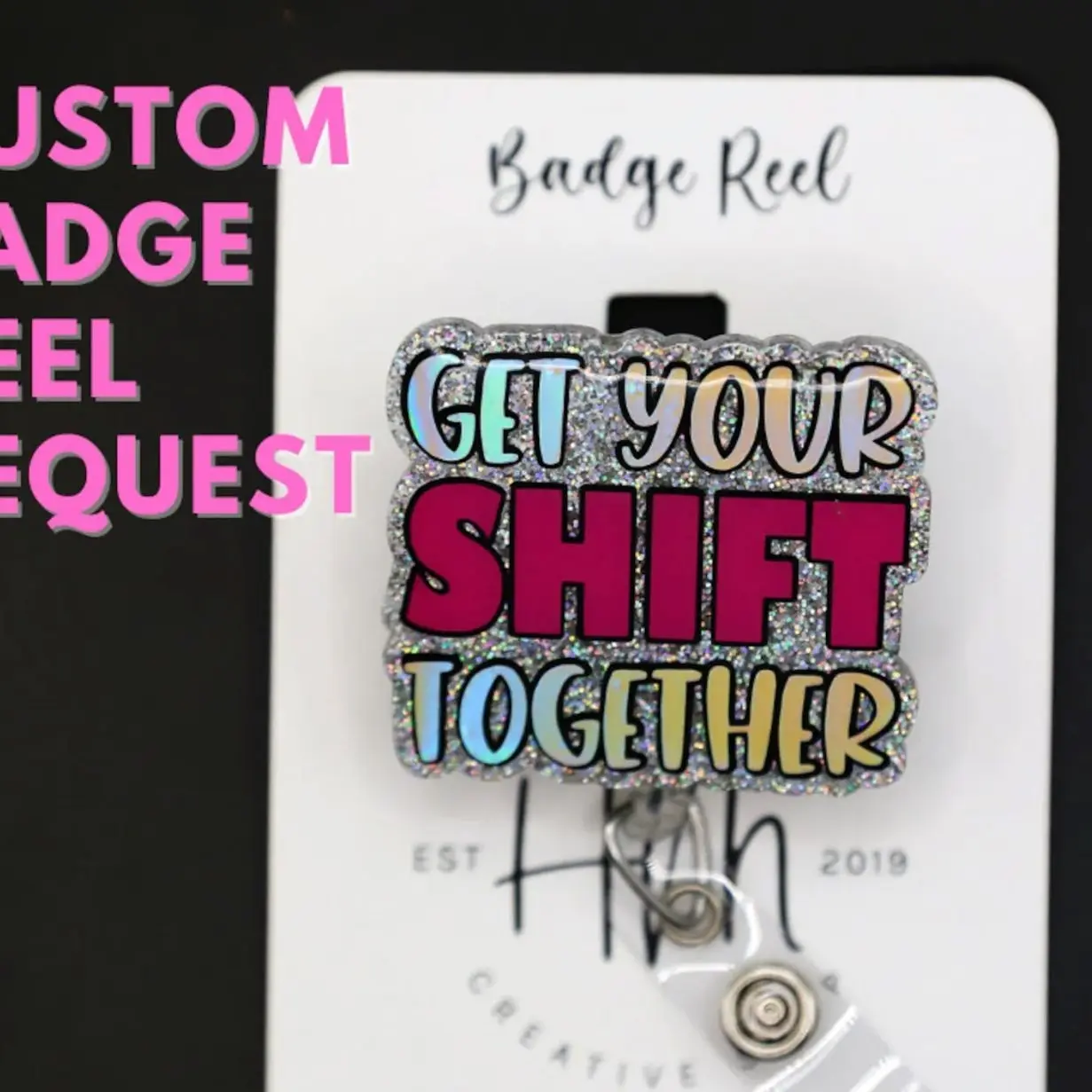 Design Your Own Badge Reel: Custom Quote or Dark Humor Acrylic Retractable ID Holder