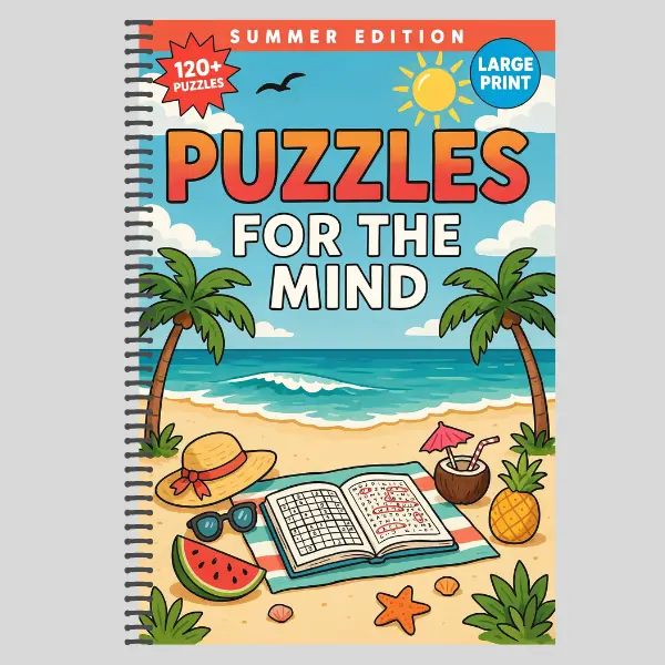 Summer Edition Large Print Puzzle Book – 120+ Word Search, Sudoku, Crosswords & Brain Games for Adults & Seniors