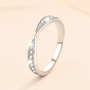 925 Sterling Silver Women's Stackable Rings Fashion Thumb Wedding Engagement Rings Women's Rings Cubic Zirconia Fashionable