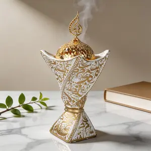 Arabic Text Relief Incense Burner, Ramadan Bukhoor Burner, Bakhoor Burner, Home Wedding Valentine Gift, Resin Decorative Ornament, Yoga Meditation Aromatherapy, Incense Holder