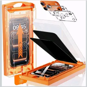 MRGLAS TOP 9H+ 2+2 Packs for iPhone 17 Pro Max Privacy screen protector with camera lens protector [No bubbles] [Military protection 10X] Tempered glass iPhone 17 ProMax