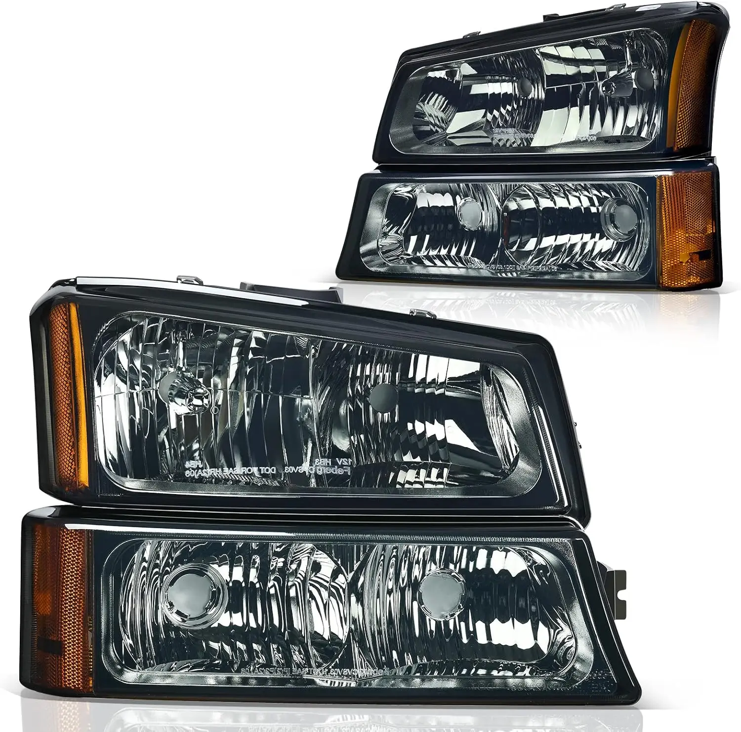 YITAMOTOR Headlight Assembly Compatible with 2003 2004 2005 2006 Chevy Silverado Chevrolet Avalanche Smoke Lens