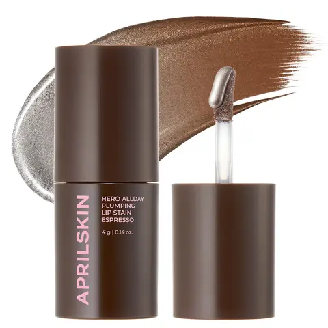 [NEW] [APRILSKIN Official] Hero All Day Plumping Lip Stain | 24H Long-Lasting | Quick Visible Plumping for Fuller-Looking Lips | Smudge-Proof & Transfer Proof Wipe-Off Tint | Natural Rose, Toffee nut latte & Espresso